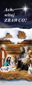  Baner na Boże Narodzenie, Ach witaj zbawco! 50x130 cm