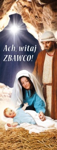  Baner na Boże Narodzenie, Ach witaj zbawco! 50x130 cm