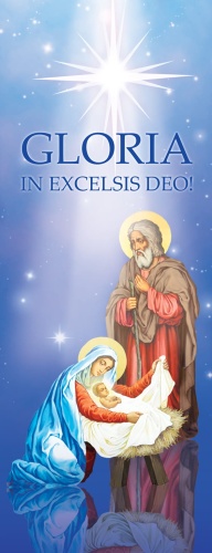 BR2453-50x130. Baner na Boże Narodzenie, Gloria in Excelsis Deo 50x130 cm