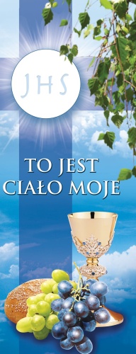 BR2574-50x130. Baner na Boże Ciało "To jest ciało moje" 50x130 cm