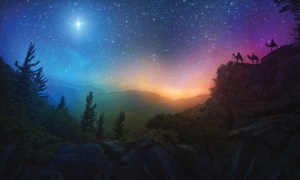 Tło do szopki, Gwiazda Betlejemska 150/250cm