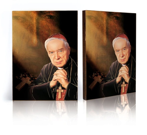 Ikona religijna Błogosławiony Kardynał Wyszyński i Matka Boża Częstochowska