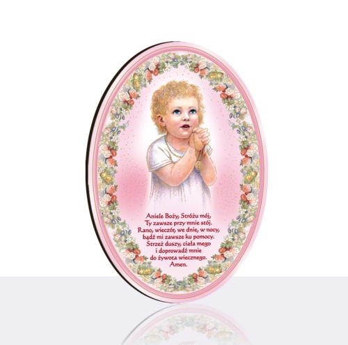 Pamiątka Chrztu Świętego,  Anioł Stróż z modlitwą