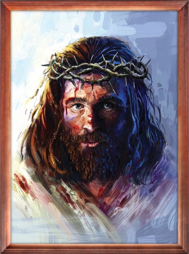 Obraz religijny Jezus Chrystus Ecce Homo w ramie drewnianej
