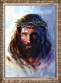 Obraz religijny Jezus Chrystus Ecce Homo w ramie ornamentowej