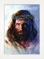 Obraz religijny Jezus Chrystus Ecce Homo w ramie białej