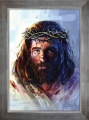 Obraz religijny Jezus Chrystus Ecce Homo w ramie srebrnej