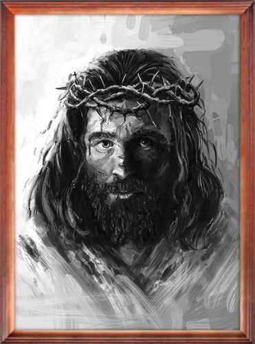 Obraz religijny Jezus Chrystus Ecce Homo w ramie drewnianej