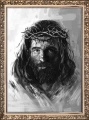 Obraz religijny Jezus Chrystus Ecce Homo w ramie ornamentowej