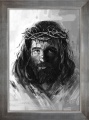 Obraz religijny Jezus Chrystus Ecce Homo w ramie srebrnej