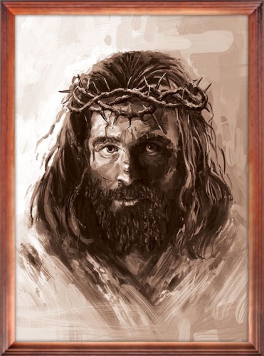 Obraz religijny Jezus Chrystus Ecce Homo w ramie drewnianej