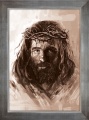 Obraz religijny Jezus Chrystus Ecce Homo w ramie srebrnej