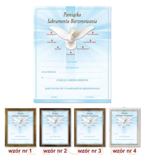Pamiątka Bierzmowania w ramce - Duch Święty