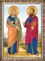 Obraz religijny Święty Piotr i Paweł  w ramie ornamentowej