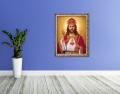 Obraz religijny na płótnie Chrystus Król  w ramie ornamentowej
