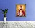 Obraz religijny na płótnie Chrystus Król w ramie srebrnej