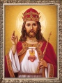 Obraz religijny Chrystus Król w ramie ornamentowej