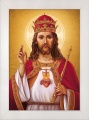 Obraz religijny Chrystus Król w ramie białej