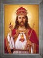 Obraz religijny Chrystus Król w ramie srebrnej