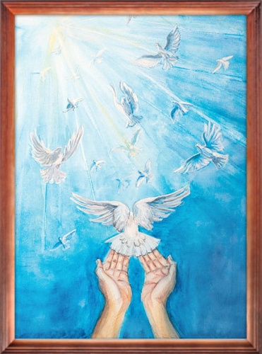 Obraz religijny Łaska Ducha Świętego w ramie drewnianej