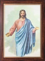 Obraz religijny Jezus Chrystus w ramie drewnianej ze złotym paskiem