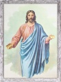 Obraz religijny Jezus Chrystus w ramie szarej z przetarciami