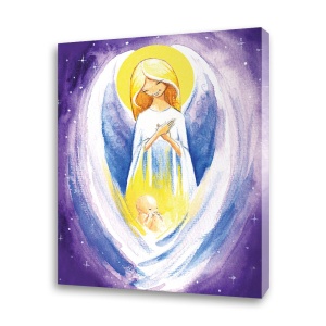 Obraz religijny na płótnie Anioł Stróż z dzieckiem 