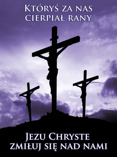 Baner na Wielki Post "Któryś za nas cierpiał rany" 75x100cm