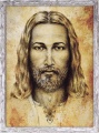 Obraz religijny Jezus Chrystus w ramie szarej z przetarciami