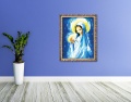 Obraz na płótnie Matka Boża z Dzieciątkiem Jezus  - rama ornamentowa