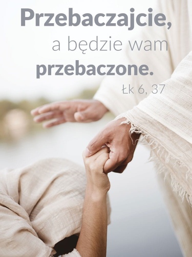 Baner na Wielki Post "Przebaczajcie a będzie Wam przebaczone" 75x100cm