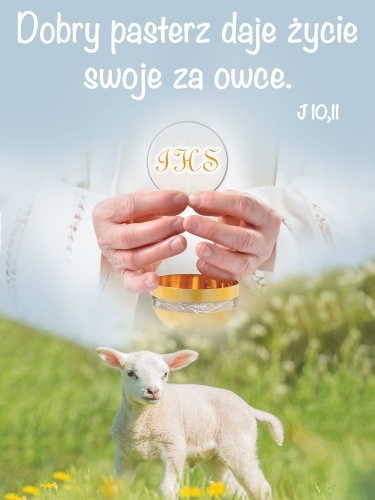 Baner religijny "Ja jestem dobrym pasterzem" 75x100cm
