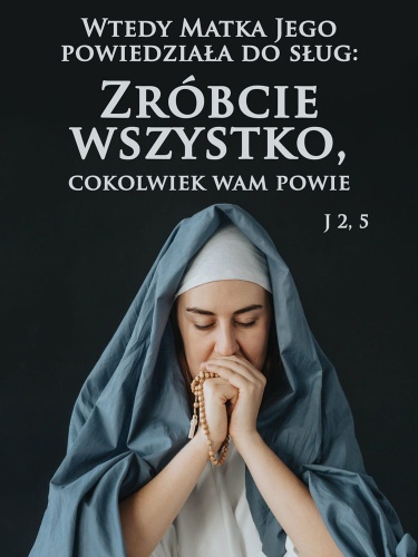 Baner na Wielki Post "Wtedy Matka Jego powiedziała do niego" 75x100cm