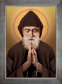 Obraz religijny Święty Charbel w ramie srebrnej