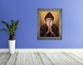 Obraz na płótnie Święty Charbel - rama srebrna
