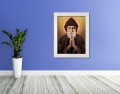 Obraz na płótnie Święty Charbel - rama biała
