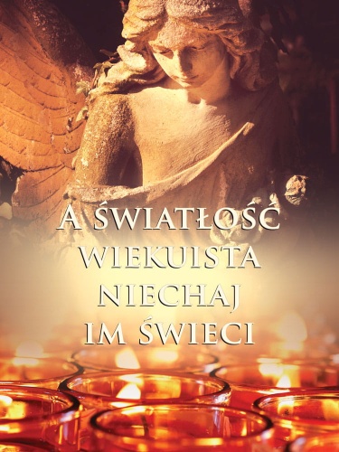 Baner na Wszystkich Świętych "Światłość wiekuista.." 75x100cm