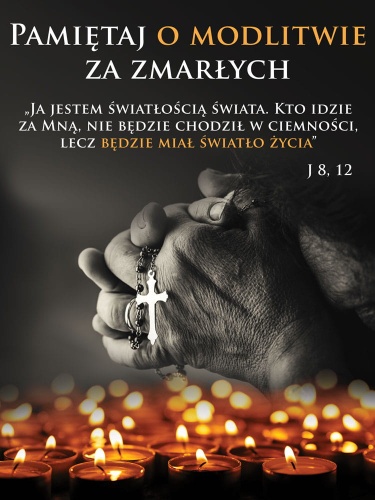 Baner na Wszystkich Świętych " Pamiętaj o modlitwie za zmarłych..." 75x100 cm