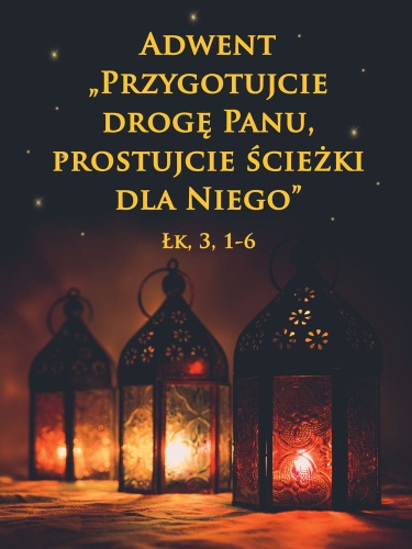Baner na Boże Narodzenie "Przygotujcie drogę Panu, prostujcie ścieżki dla niego"  75x100cm