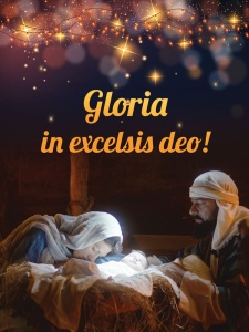 Baner na Boże Narodzenie "Gloria in excelsis deo" 75x100cm