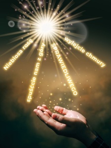 Baner na Boże Narodzenie "Niebiosa rosę spuśćcie nam z góry" 75x100cm