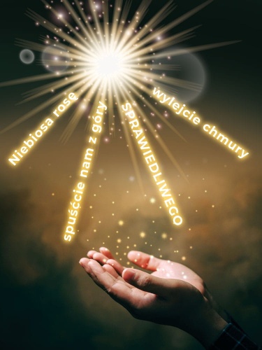Baner na Boże Narodzenie "Niebiosa rosę spuśćcie nam z góry" 75x100cm