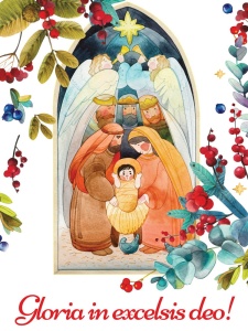 Baner na Boże Narodzenie "Gloria in excelsis deo" 75x100cm