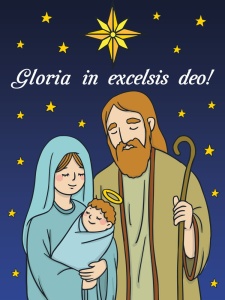 Baner na Boże Narodzenie "Gloria in excelsis deo" 75x100cm