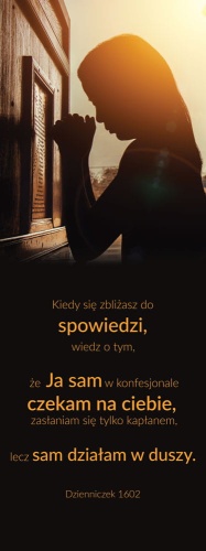 Baner na Wielki Post "Kiedy zbliżasz się do spowiedzi" 75x200cm
