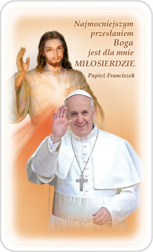 Obrazek z modlitwą do Papieża Franciszka.