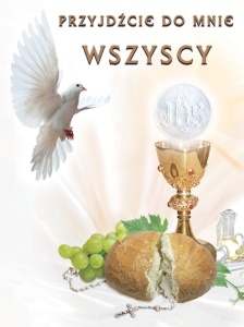 Baner na Boże Ciało, "Przyjdźcie do mnie wszyscy" 75x100 cm 