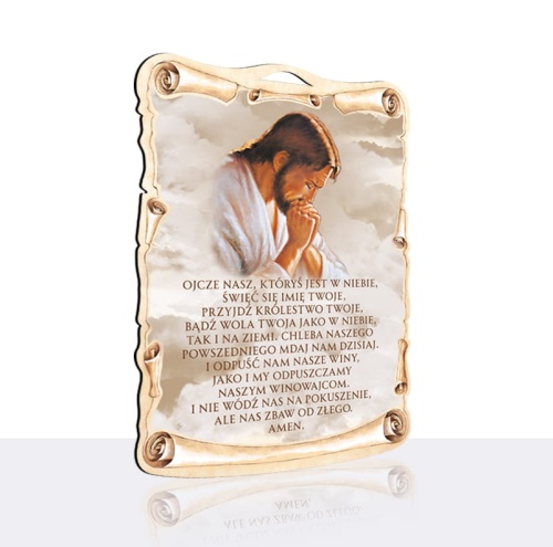 Obrazek na desce Jezus , modlitwa Ojcze Nasz