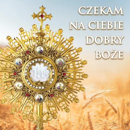 Baner na Boże Ciało, "Czekam na Ciebie Dobry Boże" 150x150 cm
