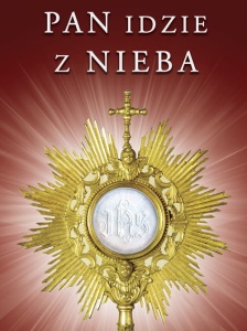 Baner na Boże Ciało, "Pan idzie z nieba" 75x100 cm